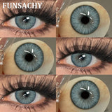 1 Pair Brown Color Contact Lenses Natural Eye Contacts Blue Colored Soft Lens Yearly Use Women Makeup Cosmetic Lenses