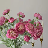 5Pc/lot Artificial Flocking Silk Flower Dew Lotus Home Decoration Camellia Bridal Bouquet Wedding Decor party flower arrangement