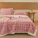 Double Layer Rabbit Fur Sherpa Blanket Winter Thick Warm Fluffy Faux Fur Throws Blankets for Sofa Soft Plush Bed Cover Blanket