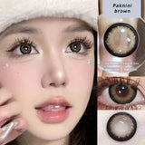 Popxstar 2PCS Brown Lenses Natural Contact Lenses for Eyes Super Beauty Eye Color Lenses Myopia Lenses With Diopters Prescription
