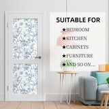 Popxstar Blue Floral Peel and Stick Wallpaper Vintage Blue White Self Adhesive Wallpaper Botanical Removable Contact Paper for Bedroom