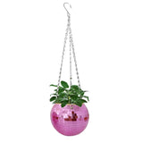 Popxstar 6 Colors Christmas Decor Disco Ball Planter Vase Wall Hanging Planter Pot Flower Pots Rope Hanging Flowerpot Balcony Home Decor