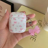 Popxstar  New Korea Cute Flower Pink Bow Pendant Fundas Case for AirPods 1 2 3 Coque Cover for AirPods Pro 2 Shockproof Protection Shell