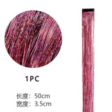 Popxstar Shiny Threads Glitter Hair Tinsel Kit Gold Silk Hair Glitter String Extensions Accessories for Women Headdress