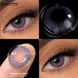 Popxstar  1pair Brown Color Contact Lenses Gray Fashion Lenses Brown Colored Lens Gray Beauty Pupils purple Softlenses eye makeup