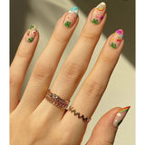 Popxstar 24pcs Short Almond Fake Nails White French Bow Design Stick on False Nail Art Simple Pink Artifical Press on Nails Sets Finished