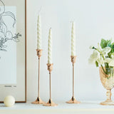 Popxstar 3pc Candlestick Holders Kit Brass Gold Candlestick Set Candle Holders Decorative Candlestick Stand for Wedding Party Dinning