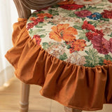 Velvet Fabric Ruffled Edge Cushion Thickened Tied Anti Slip Home Seat Cover Office Household Detachable Washable Seat Cushions