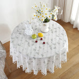 Popxstar Floral Round Tablecloth with Tassel Flower Tablecloth Suitable for Kitchen Decorantion/Indoor and Outdoor Dining Table/Party
