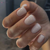 Popxstar 24Pcs Minimalist Short Square False Nail Solid White Color Press on Nails Wearable Reusable Fake Nails Tips for Women Girls 2025