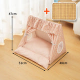 Popxstar  Cute Cat Tent House Removable Clean Dog Tent Bed Breathable Cool Cats Summer Cave Large Space Puppy Kitten House Pet Accessories