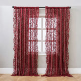 French Lace Gauze Curtains Princess-style Drapes for Living Room Dining Room Elegant Solid White Window Ruffled Tulle Curtains