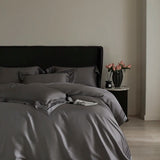 Popxstar  4Pcs Natural Lyocell Eucalyptus Fiber Soft Silky Bedding Set Luxury Embroidery Duvet Cover Bed Sheet/Fitted Sheet Pillowcases