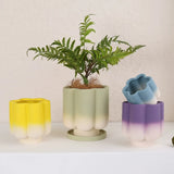 Gradient color petal-shaped flowerpot flower pot plant pot planter ceramic home office desktop artwork ornament