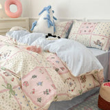 Popxstar Kawaii Bedding Set for Kids Ins Twin Queen Size Duvet Cover Flat Sheet Pillowcase No Filler Girls Boys Home Totel Bed Linens