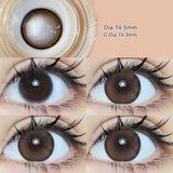 Popxstar  2pcs Gradient Green Contact Lenses Natural Color Pupils Coffee Pearl Lenses Makeup Color Eye Lenses Brown Lens Gray Lens