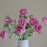 5Pc/lot Artificial Flocking Silk Flower Dew Lotus Home Decoration Camellia Bridal Bouquet Wedding Decor party flower arrangement