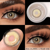 Popxstar  New Natural Color Contact Lenses 2pcs Colorful Makeup Eyes Contact Lens Blue Beauty Pupils Yearly Cosmetic Gray Lenses