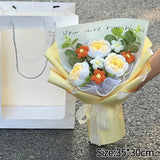 Popxstar  Hand Knitted Flower Bouquets Graduation Flower Bouquet Crochet Flowers Bouquet Finished Flower Bouquet Graduation Ceremony Gifts
