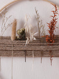 Popxstar  Handcrafted Wooden Wall Hanging Vase Decoration Rustic Jute Rope and Natural Dried Flowers for Home Living Room Bedroom Decor