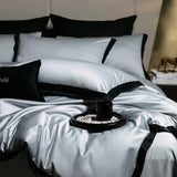 Popxstar  1000TC Egyptian Cotton Solid Color Bedding Set King Queen Size White Hotel Style Duvet/Quilt Cover Fitted Bed Sheet Pillowcases