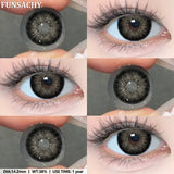 Popxstar  1 Pair Black Series Contact Lenses for Eyes Big Blakc Eyes Softlens Beautiful Pupils Natural Brown Lens Yearly Cosmetic