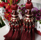 European Luxury Curtain Hanging Ball Straps Tied Rope Curtain Buckle Hook Tassel Strap Home Decor