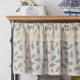 Popxstar Nordic Style Short Curtains Solid Cotton Linen Lace Hem Half Tulle Curtain Wine Cabinet Door Kitchen Window Small Curtains
