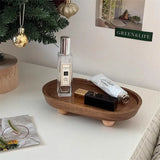 Popxstar Retro Japanese Solid Wood Tray Earring Jewelry Plate Perfume Shelf Cosmetics Storage Entrance Key Storage Tray Home Decorations