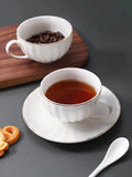 Popxstar  High End And Exquisite Ceramic Coffee Cups British Afternoon Tea Cups Pumpkin Cups Coffee Cup And Plate Set