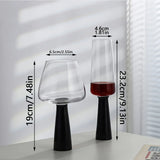 Popxstar  Retro Black Pillar Glass Simple Cool Round Glass Cups Creative Handmade Glass Wine Glasses  Champagne Mojito Cocktail Cups Gifts