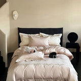 Popxstar  Elegant Flowers Embroidery Luxury Bedding Set Queen King 100S Egyptian Cotton Home Textile Bed Sheet Pillowcase Quilt Cover Set