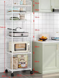 Popxstar 6/5/4/3 Layers Storage Shelves Household Trolley Standing Rack Home Bathroom Pantry Organization and Kitchen Storage Accessories