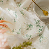Popxstar Farmhouse Curtains Cotton Floral Ruffle Trim Privacy Drapes for Dining Living Room Bathroom Semi-blackout Vintage Chic Decor