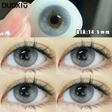 Popxstar  1Pair Soft Contact Lenses Green Lenses Blue Eye Degree Myopia Degree Prescription -0.00 to -8.00 Grey Beautiful Pupil