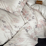 100% Cotton Yarn-dyed Jacquard Luxury Bedding Set Flowers Pattern Button Duvet Cover Flat/Fitted Bed Sheet Pillowcases 4Pcs
