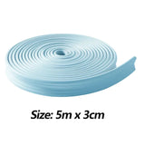 Popxstar  5 Meter Self-Adhesive Skirting Wall Border Floor Decorative Line Baseboard Flooring Wall Decor NBR Molding Line 3D Wall Sticker