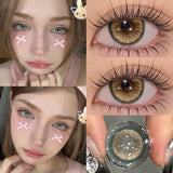 2pcs New Natural Contact Lenses Grey Colored Lenses with Degree Beauty Pupils Korean Lenses Cosmetics Fast Shipping
