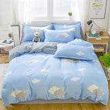 Popxstar  New Fashion Print Queen Size Bedding Set King Size Daisy Printed  Duvet Cover Set with Flat Sheets Cozy Durable Bedding Sets