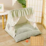 Popxstar  Cute Cat Tent House Removable Clean Dog Tent Bed Breathable Cool Cats Summer Cave Large Space Puppy Kitten House Pet Accessories