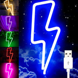 Creative LED Lightning-shaped Festival Home Atmosphere Lamp, Stylish Neon-style Design, Multicolor Light Decor
