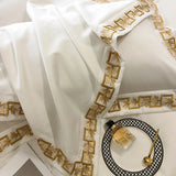 Popxstar  1000TC Egyptian Cotton Luxury Gold Embroidery Bedding Set Black Khaki Patchwork Duvet Cover Bed Sheet Fitted Sheet Pillowcases