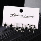 Popxstar  3paris Set Of Women Imple Temperament Ins Style Water Drop Love Pentagram Earrings