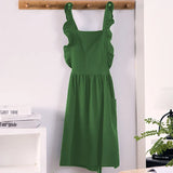 Popxstar Kitchen Apron Ruffled with Pockets for Chef Gardening Cross Back Work Women with Big Pinafore Dress Baking Cooking BBQ & Grill