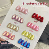 Summer Popular Refreshing Colorful Bubble Water Cat Eye Gel Nail Polish Super Glitter Glass Bead Nail Salon Nail Art