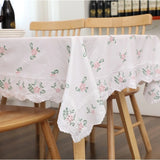 Fabric Rural Cotton Pure White Embroidered Rectangular Round Tablecloth Coffee Table Piano Multipurpose Cover Towel Dining Table