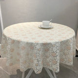 Plastic Small Round Table Cloth Water-resistant Non-washable Pastoral Style Coffee Table Cloth PVC Household Dining TableCloth