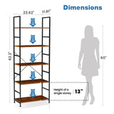 Popxstar 5 Tier Bookcase Bookshelf Modern Book Case For Books Corner Storage Organizer for Bedroom Home Office Kitchen Living Room