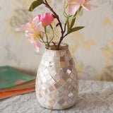 Popxstar  Pastel Mosaic Glass Vase for Hydroponic Pothos & Small Flowers - Modern Home/Office Desk Decor with Minimalist Artistry