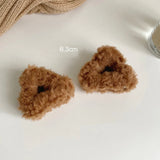 Popxstar Plush Cat Ears Hair Clips For Women Girls Lamb Cashmere Hairpin Forehead Bangs Clip Fluffy Children New Winter Hair Accessories